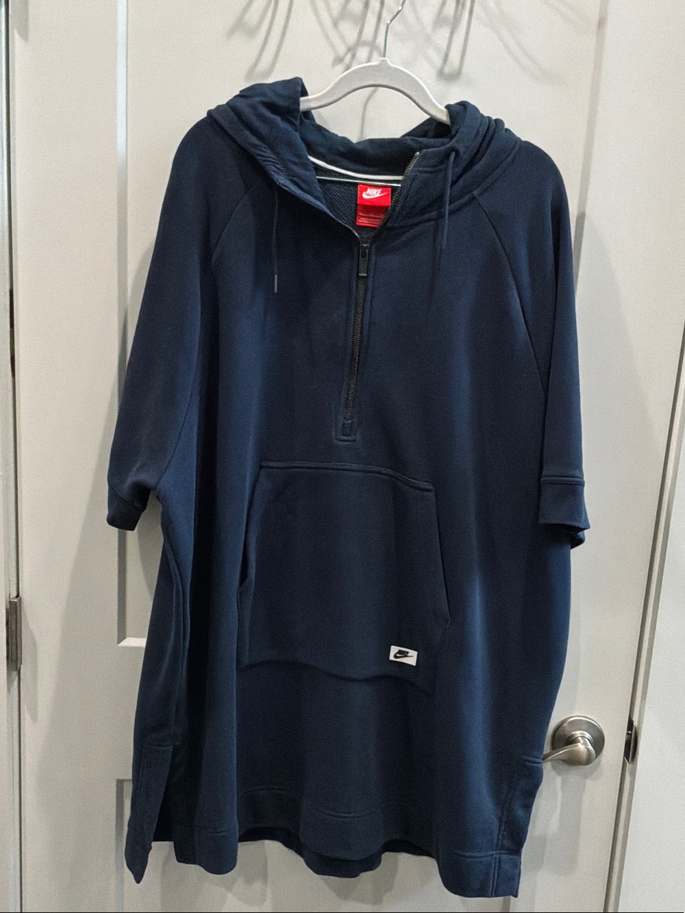 Nike Women’s XL Navy Blue Modern Poncho Hoodie Pullover Dress/Oversized Top
